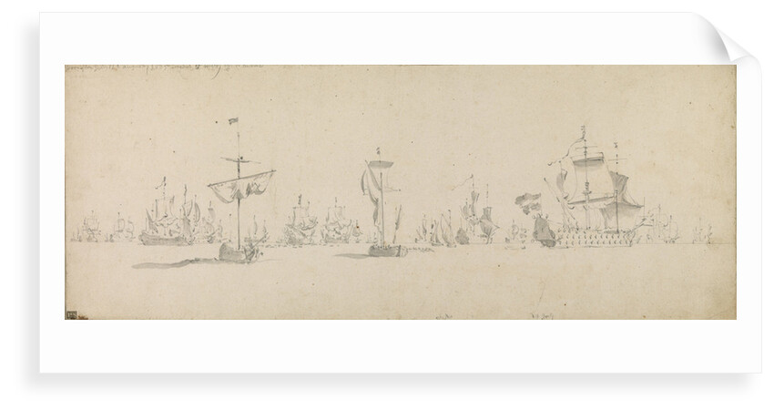 The Dutch fleet lying-by off Buchan Ness, 16-26 August 1665 by Willem van de Velde the Elder