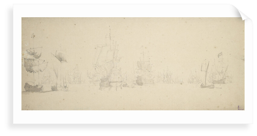 A Dutch fleet in light airs, August? 1665 by Willem van de Velde the Elder
