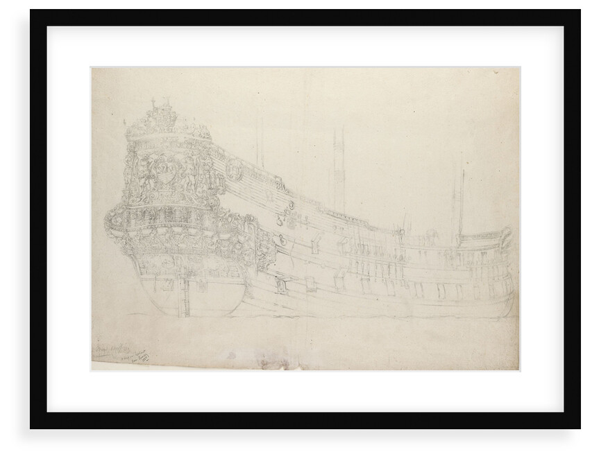 Portrait of the 'Walcheren Zeeland'. East Indiaman. Built 1661 by Willem van de Velde the Elder