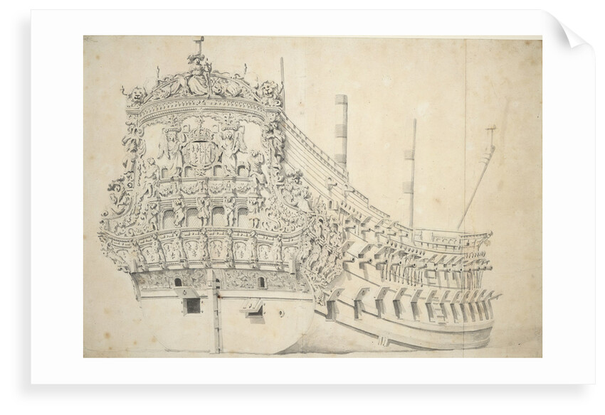 Portrait of a French two-decker. Built in Holland 1666-1667 by Willem Van de Velde the Younger