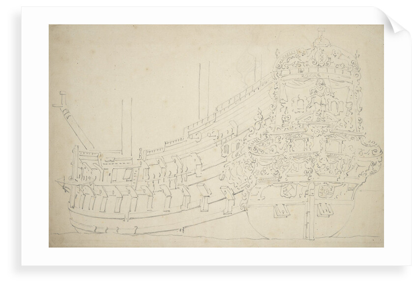 An Amsterdam ship, possibly an Indiaman, of about 50 guns by Willem van de Velde the Elder