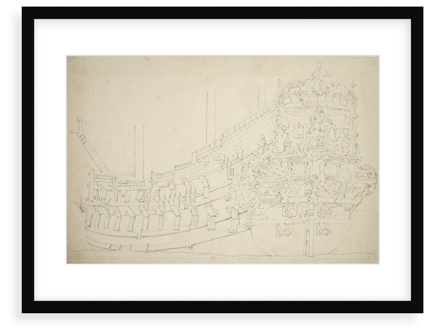 An Amsterdam ship, possibly an Indiaman, of about 50 guns by Willem van de Velde the Elder