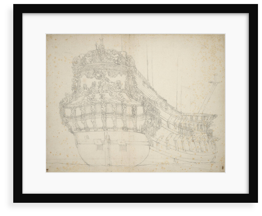 Portrait of the 'Gideon', a 62-gun ship built in 1664 and last recorded in 1689 by Willem van de Velde the Elder