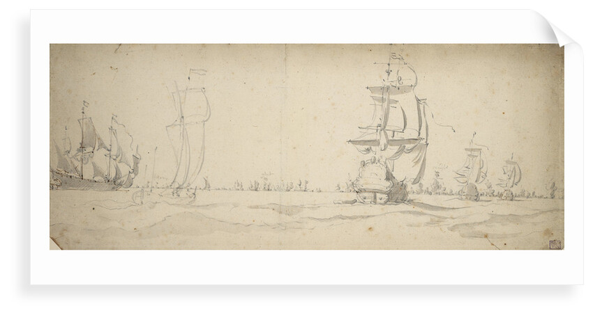 Dutch ships running down towards the main fleet, May? 1672 by Willem van de Velde the Elder