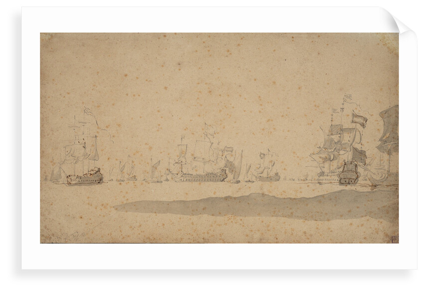 The Dutch fleet lying-to, probably in May 1672 by Willem van de Velde the Elder