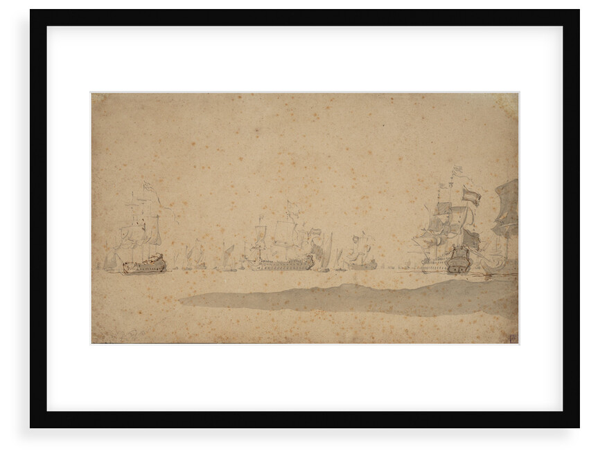 The Dutch fleet lying-to, probably in May 1672 by Willem van de Velde the Elder