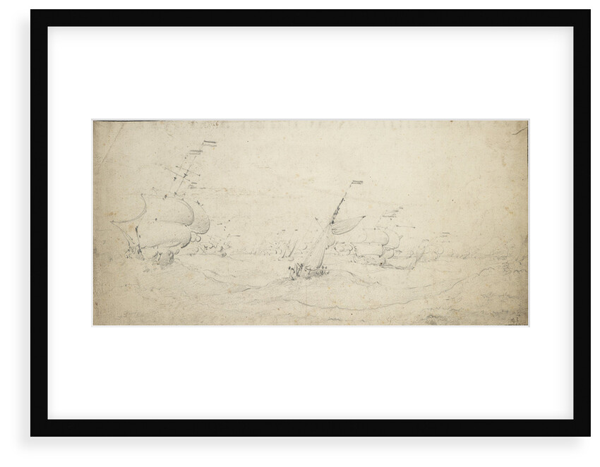 A Dutch rear squadron going to windward in a heavy sea by Willem van de Velde the Elder