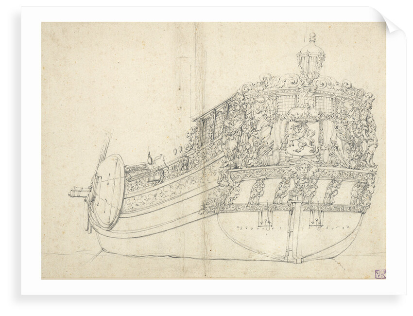 Portrait of a States yacht by Willem van de Velde the Elder