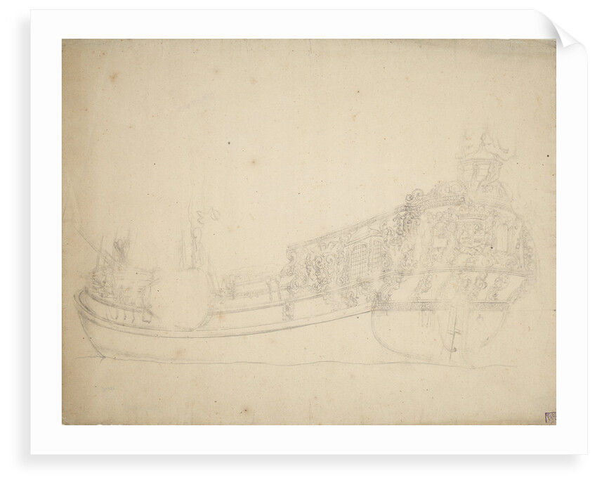 Portrait of a Dutch prince's yacht by Willem van de Velde the Elder