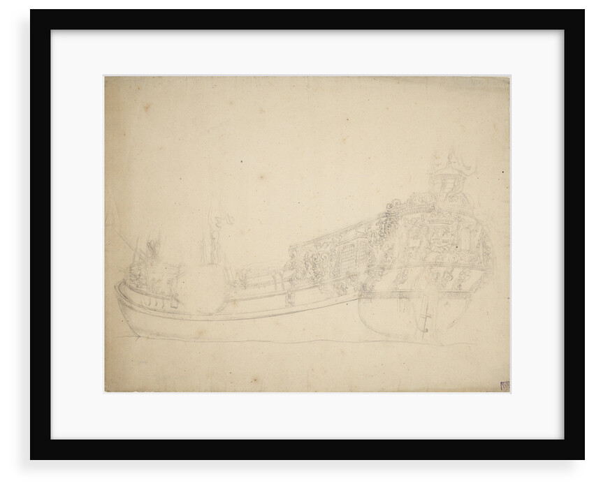 Portrait of a Dutch prince's yacht by Willem van de Velde the Elder