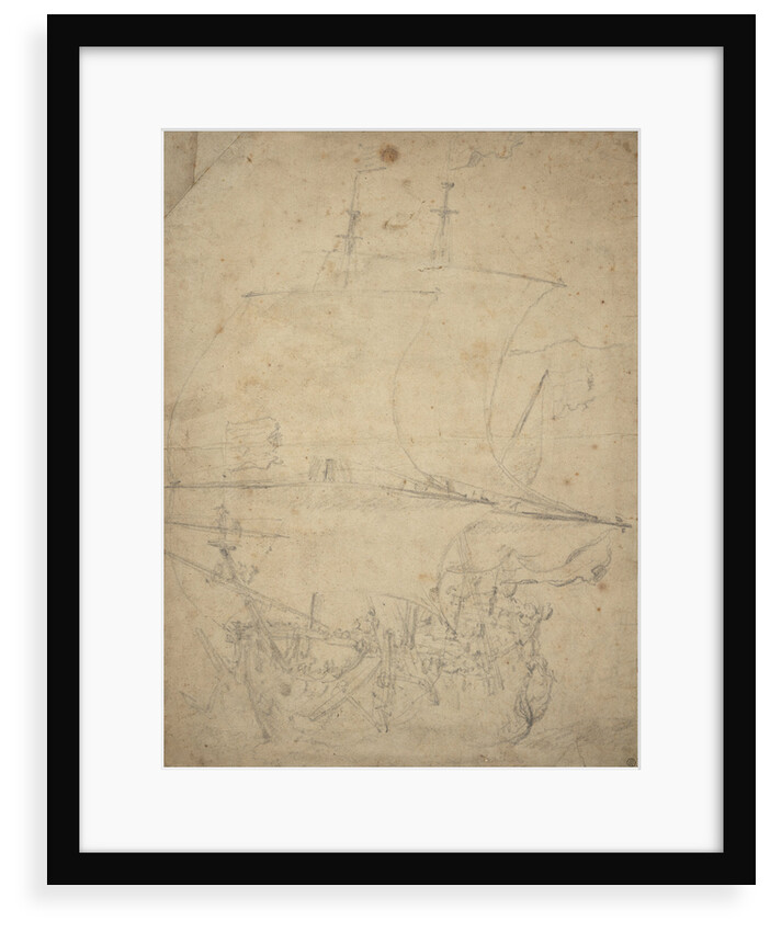 A Dutch flagship broad reaching in a breeze by Willem Van de Velde the Younger