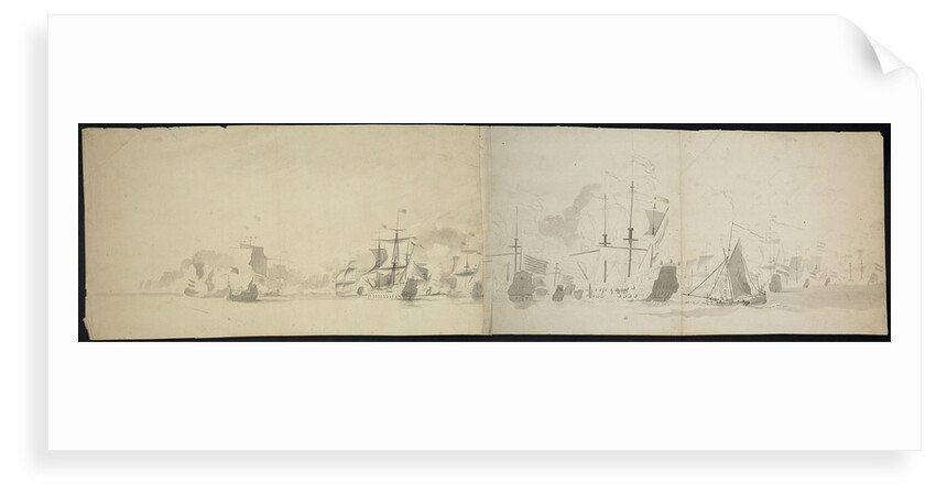 Dutch fleet at sea panorama (unfinished) by Willem van de Velde the Elder