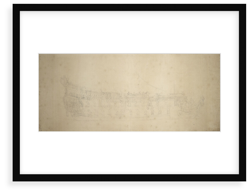 Portrait of a French two-decker by Willem van de Velde the Elder