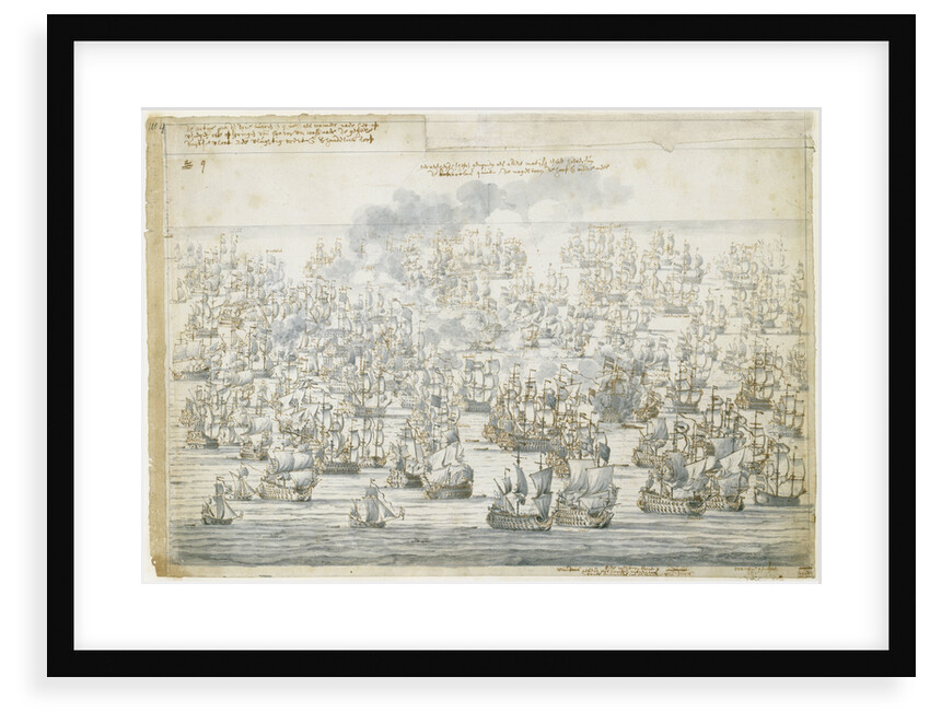The Battle of Lowestoft, 3 June 1665, after the blowing up of the 'Eendracht' by Willem van de Velde the Elder
