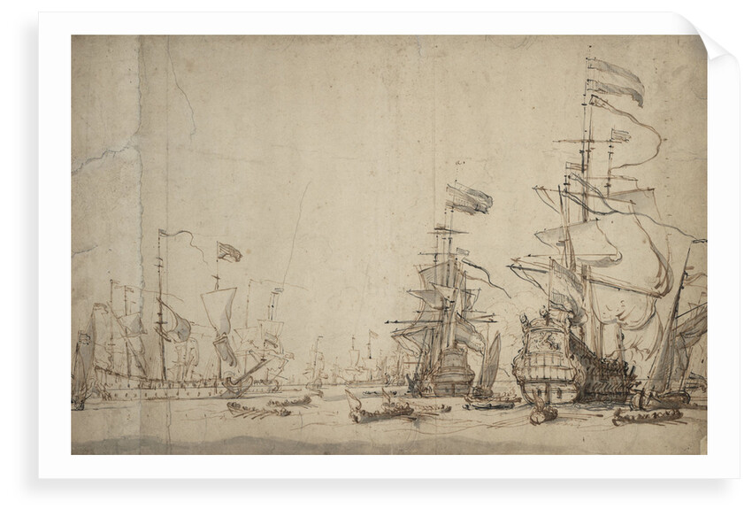 A council-of-war in the Dutch fleet? May 1665 by Willem Van de Velde the Younger