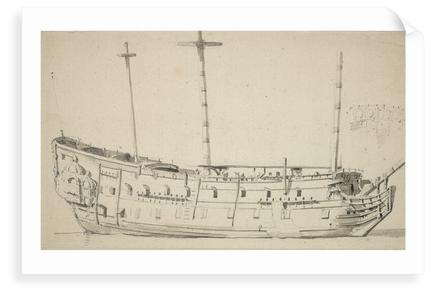 Portrait of a two-decker by Willem Van de Velde the Younger