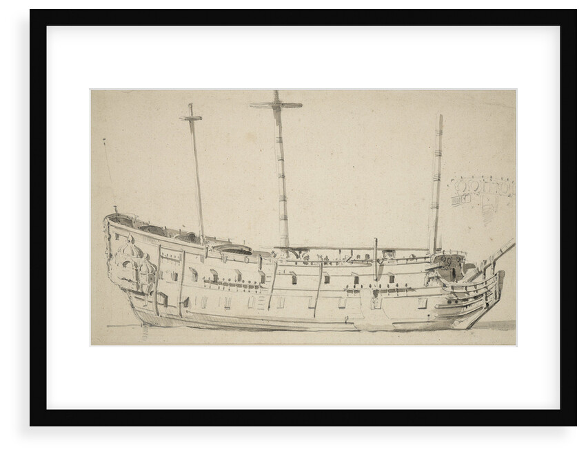Portrait of a two-decker by Willem Van de Velde the Younger