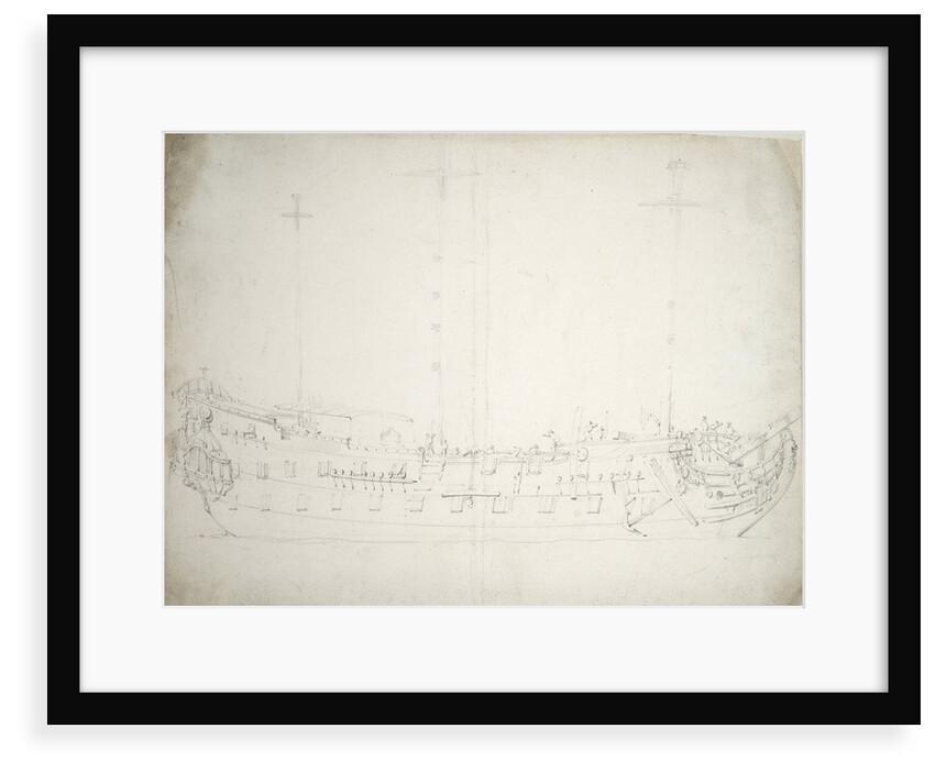 Portrait of an English fourth-rate by Willem Van de Velde the Younger