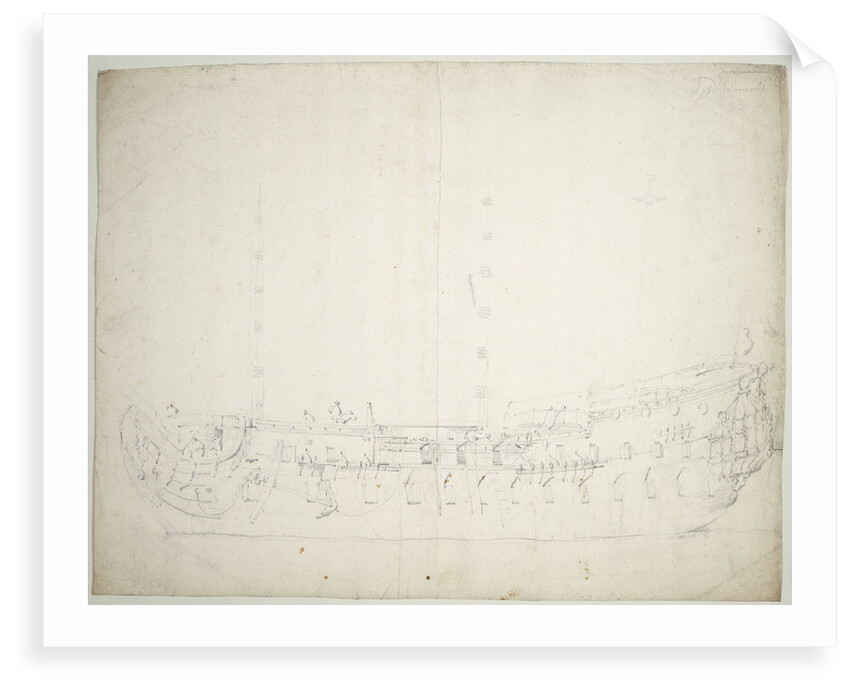 Portrait of the 'Yarmouth' by Willem Van de Velde the Younger