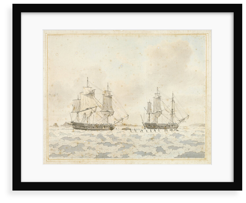 'Racehorse' with 'Carcass', 31 July 1773 by John Cleveley