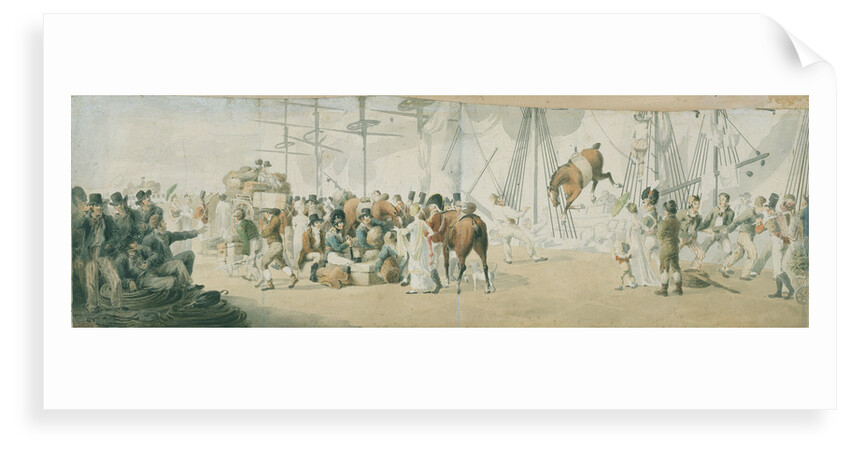 Embarking troops and horses at Margate, circa 1800 by John Augustus Atkinson
