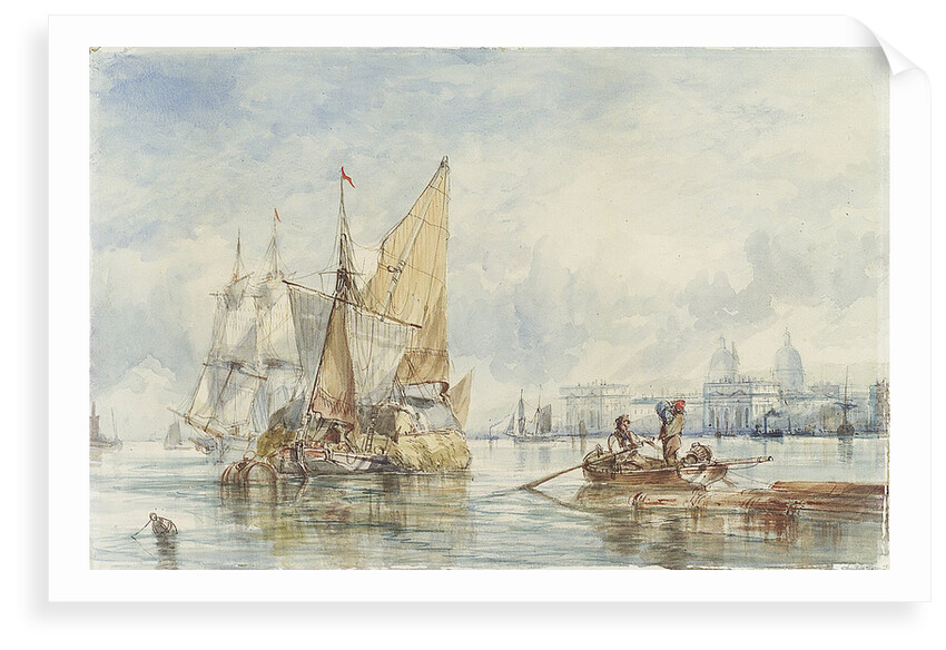 A hay barge off Greenwich by George Chambers Sr