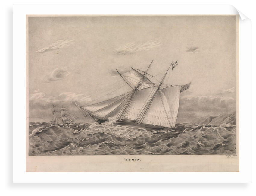 Denia Opium clipper topsail schooner built Cowes 1840 (shown off China coast 1851) by F G Hely