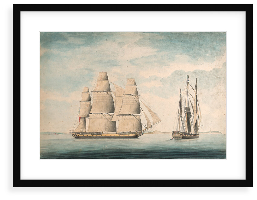 Commencement of the action between the 'Crescent' and 'La Reunion' off Cape Barfleur 20 October 1793 by William Nepecker Juste