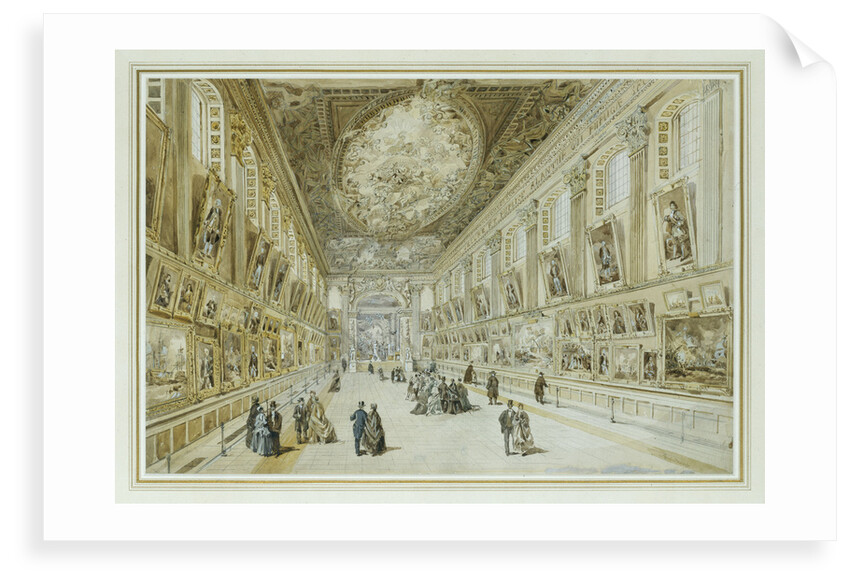 View of the Naval Gallery in the Painted Hall, Greenwich Hospital, in 1865 by L. H. Michael