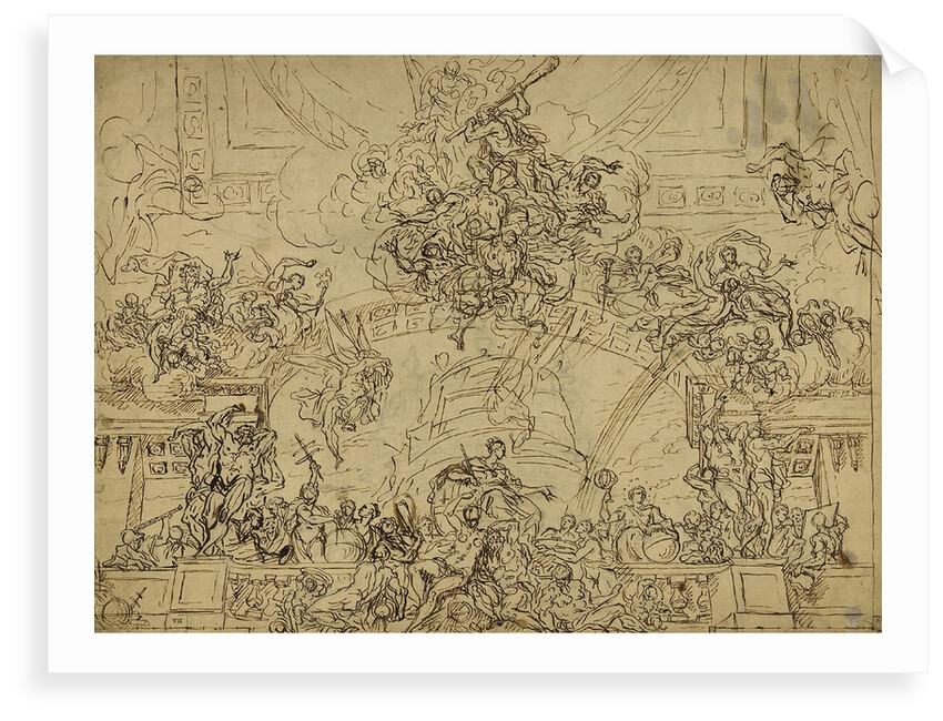 Design for the east end of the ceiling of the Painted Hall by James Thornhill