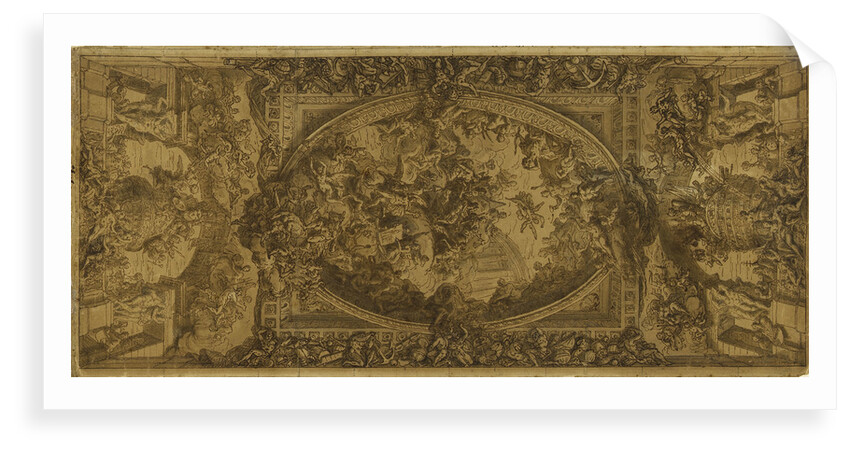 Sketch for the ceiling of the Painted Hall by James Thornhill