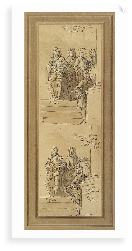 Sketches for the west wall of the Painted Hall, Greenwich by James Thornhill