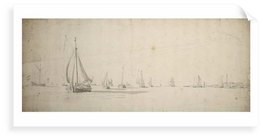 A kaag and other Dutch vessels before the wind by Willem van de Velde the Elder