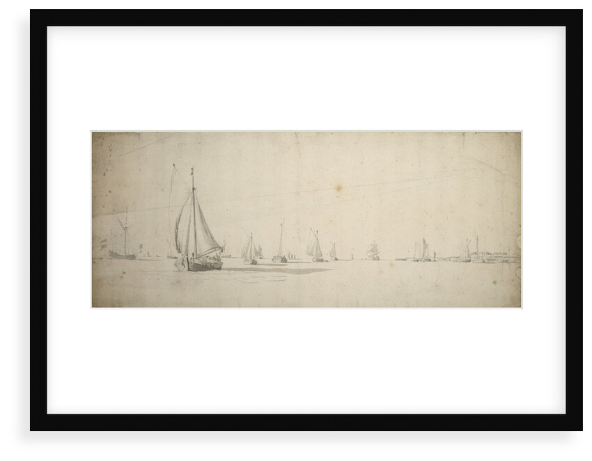 A kaag and other Dutch vessels before the wind by Willem van de Velde the Elder