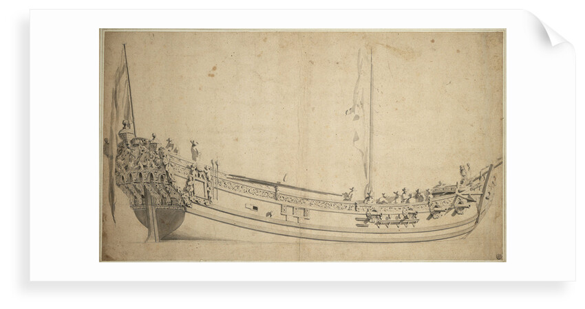 Portrait of the 'Charles', 8 guns, built in 1675 and wrecked in 1678 by Willem Van de Velde the Younger