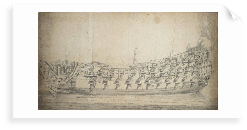 Portrait of the 'Grafton', third rate, built in 1679 and rebuilt in 1700 by Willem Van de Velde the Younger