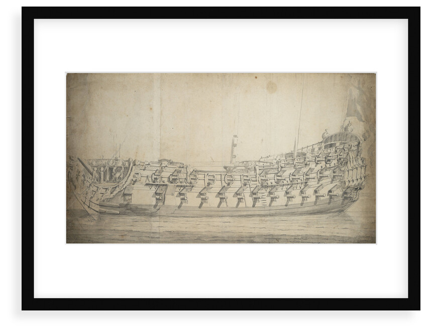 Portrait of the 'Grafton', third rate, built in 1679 and rebuilt in 1700 by Willem Van de Velde the Younger