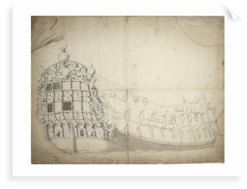 Portrait of an English two-decker by Willem Van de Velde the Younger