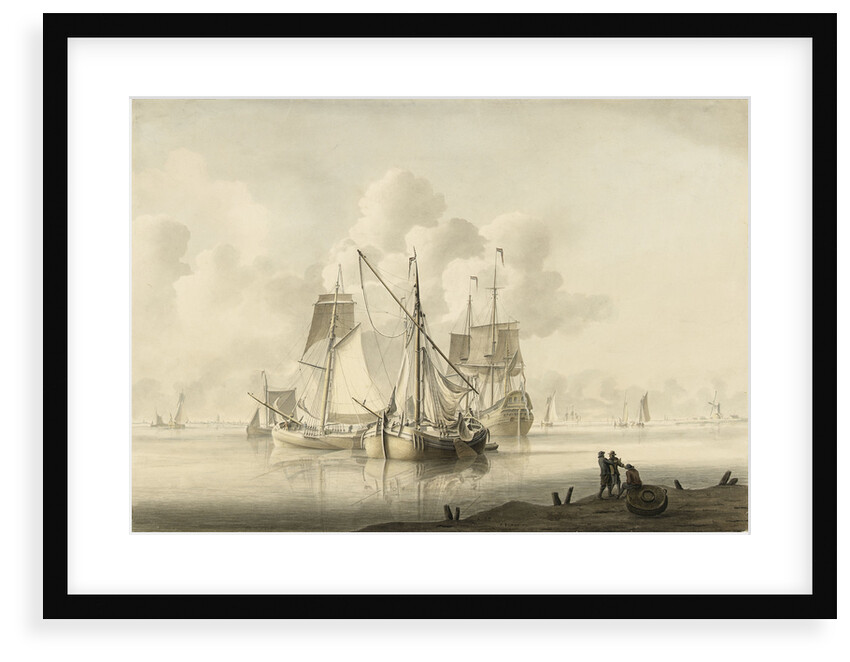 Kraak and other craft becalmed by Pieter Aartsz Blauw