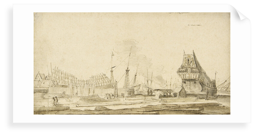 The pepper wharf of the Dutch East India Company, Amsterdam by Reinier Nooms