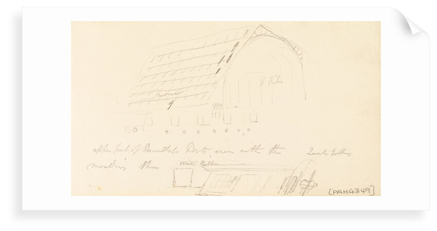 Sketch of the bow of HMS 'Collingwood' by Robert Strickland Thomas