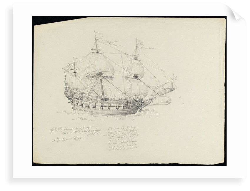 Sketch of HMS 'Caledonia' by Robert Strickland Thomas
