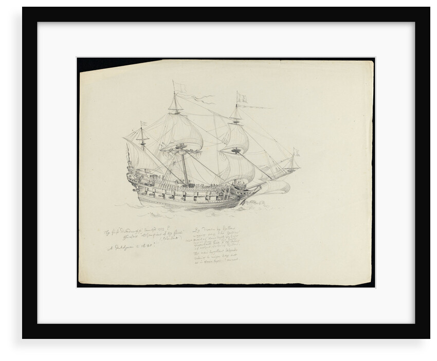 Sketch of HMS 'Caledonia' by Robert Strickland Thomas