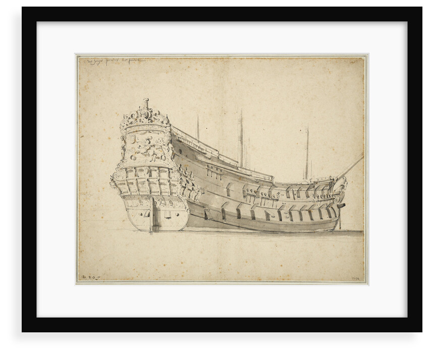 Portrait of the 'Prins te Paard' built in about 1658 and wrecked in 1683 by Willem Van de Velde the Younger