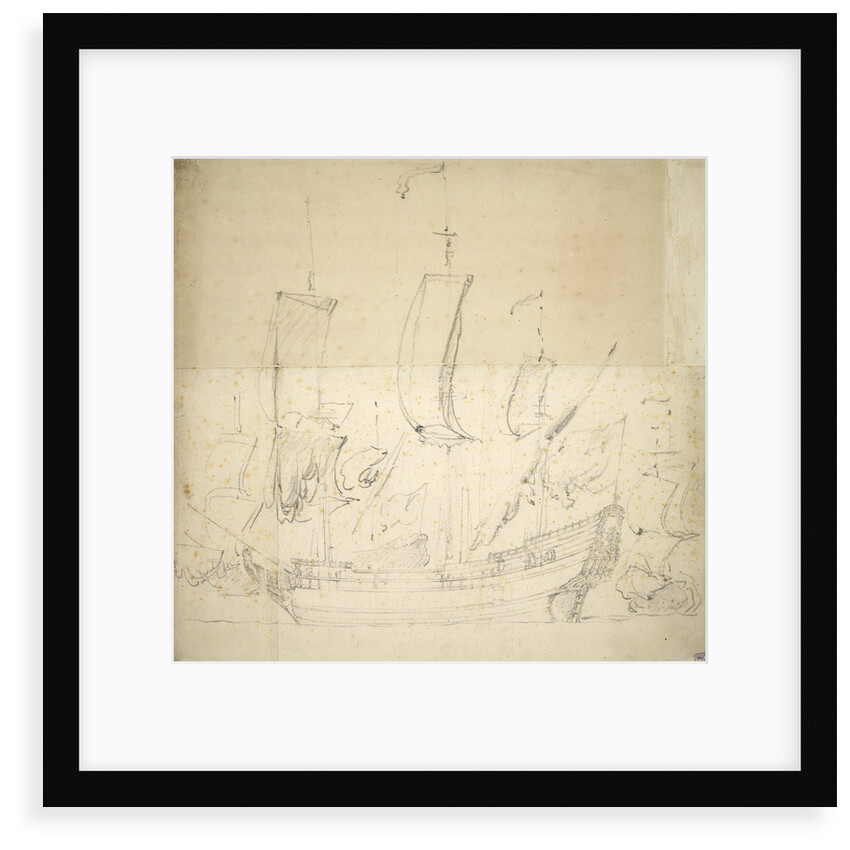 Portrait of the 'George'? Fireship bought 1672,  6 guns, sunk for foundation 1674 by Willem van de Velde the Elder