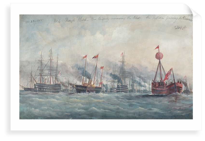 Her Majesty reviewing the fleet, 23 April 1856 by A.W. Howles