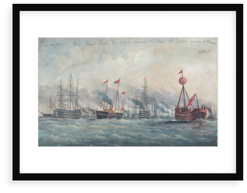 Her Majesty reviewing the fleet, 23 April 1856 by A.W. Howles
