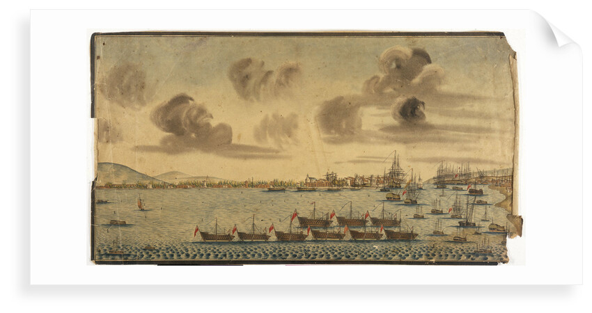 18th century British dockyard and harbour by Unknown