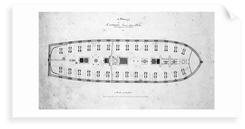 Plan of the lower deck of the 'Centaur' by Unknown