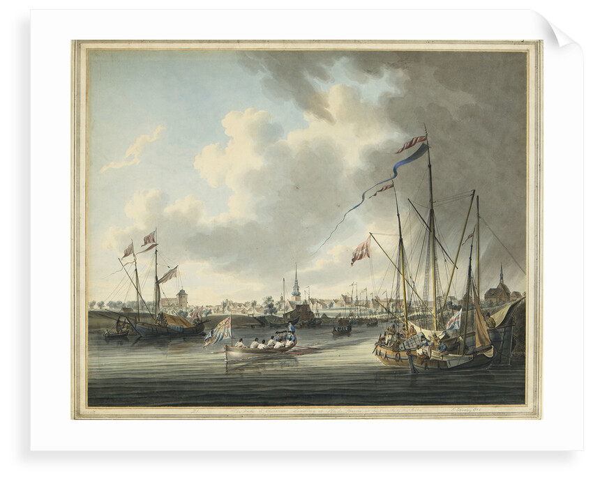 The Duke of Clarence landing at Stade, Prussia, at the mouth of the Elbe, 1785 by Robert Cleveley